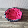 Лежанка для собак кішок великих середніх порід м'яке місце подушка Сірий-Рожевий, фото 6