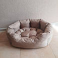 Лежанка для собак котів великих середніх порід м'яке місце подушка Беж, фото 8