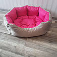 Лежанка для собак кішок великих середніх порід м'яке місце подушка Беж-Рожевий, фото 4