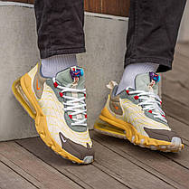 Кросівки Nike Air Max 270 Travis Scott Beige Yellow / Найк Аїр Макс 270 Тревіс Скотт Бежеві з Жовтим, фото 6