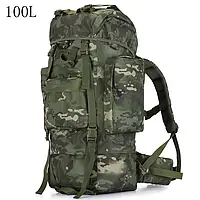 Военный рюкзак ЗСУ 100 литров хаки тактический с поясом и чехлом от дождя Strength knight Мультикам