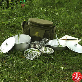 Великий набір для пікніка та відпочинку на природі (посуда на 6 персон і сумка з термовідділенням) Acropolis СДП-1