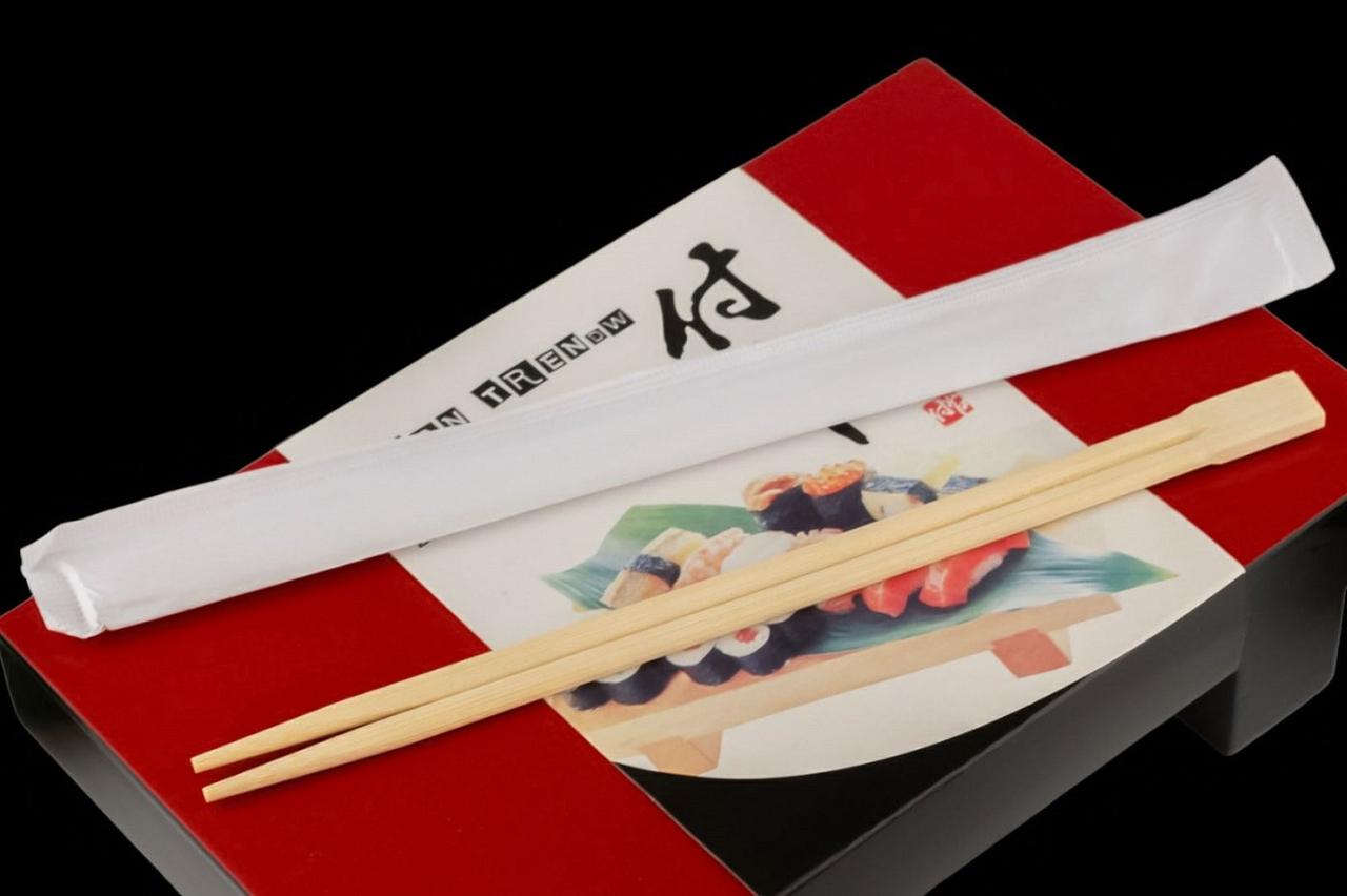 Палочки для суши бамбуковые в индивидуальной упаковке 230х4,2 мм 100 шт (30 уп в ящике) - фото 2 - id-p1887091192