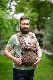 Май-слінг жаккардовий з народження до 36 місяців Coolbabka Шоколадний Geometry