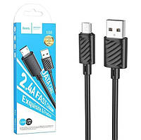 Кабель USB-Micro Hoco X88 Gratified (2,4А/1м) черный
