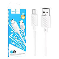 Кабель USB-Micro Hoco X88 Gratified (2.4А/1м) білий