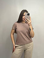 Женская котоновая футболка бирюзового цвета Какао, S