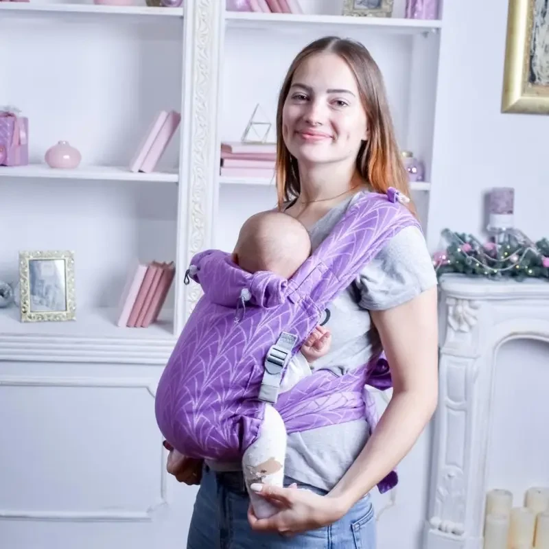 Май-слінг жаккардовий з народження до 36 місяців Coolbabka Бузковий Lily, фото 1