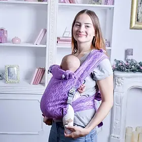 Май-слінг жаккардовий з народження до 36 місяців Coolbabka Бузковий Lily