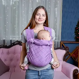 Май-слінг жаккардовий з народження до 36 місяців Coolbabka Бузковий Geometry