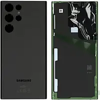 Задняя панель корпуса (крышка аккумулятора) для Samsung S908B Galaxy S22 Ultra 5G, черная со стеклом камеры