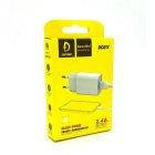 Мережевий зарядний пристрій Denmen (DC01T) + USB кабель Type-C (1USB/2.4A)- білий, фото 3