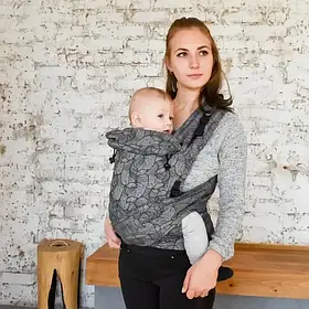 Май-слінг жаккардовий з народження до 36 місяців Coolbabka Сірий Leaf