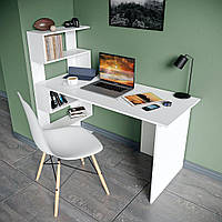 Стол письменный компьютерный для школьника, размер мм: 1416х1226х600, цвет белый
