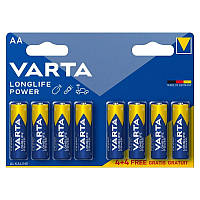 Батарейка VARTA Longlife Power Alkaline AA (LR6) 1,5V пальчиковая (бл-8 шт)