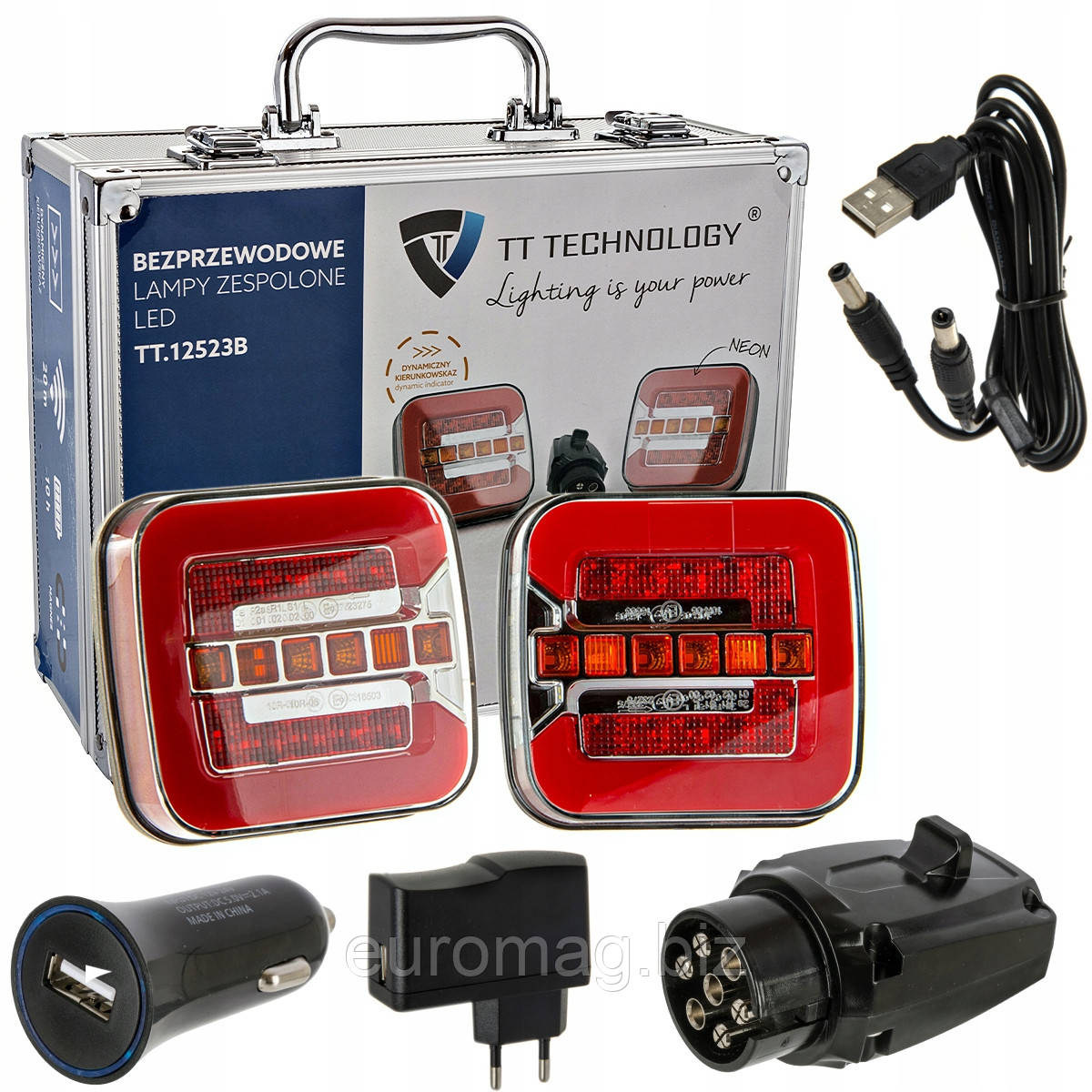Світлодіодні задні ліхтарі 12V 24V БЕЗПРОВІДНИЙ МАГНІТ, фото 1