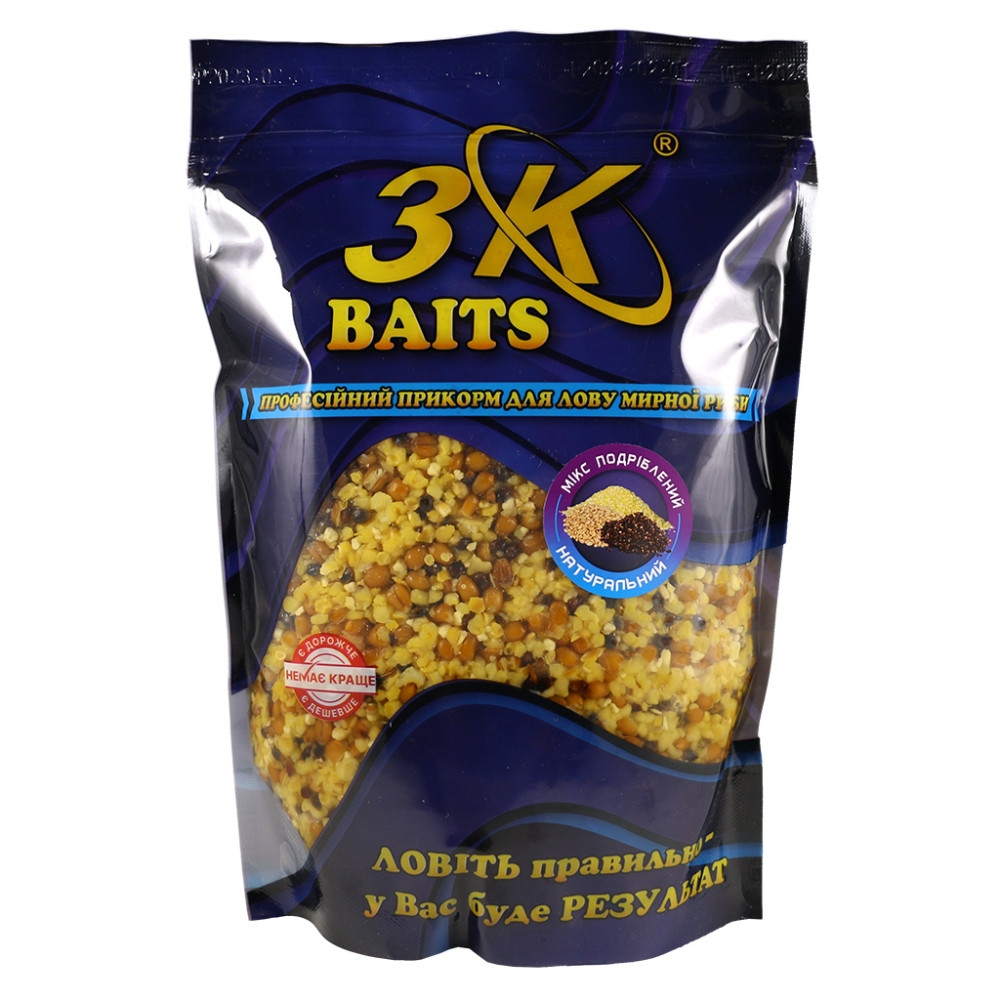 Прикорм 3KBaits Дроблений Зерновий мікс Натуральний 1000 г (3KB1500)