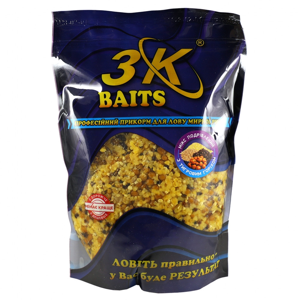 Прикорм 3KBaits Дроблений Зерновий мікс з тигровим горіхом 1000 г (3KB1505)