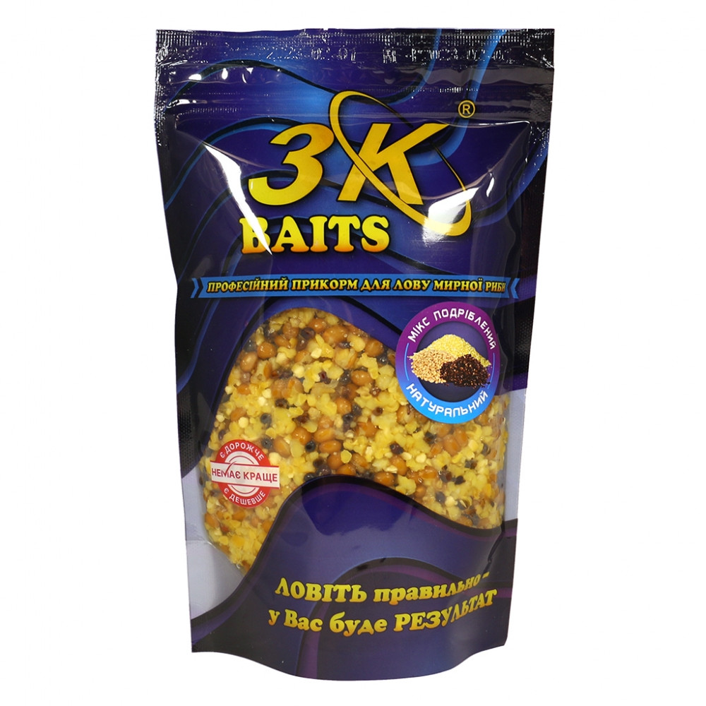 Прикорм 3KBaits Дроблений Зерновий мікс Натуральний 500 г (3KB1506)