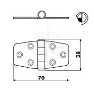 Петля, 38×70мм, товщина 2мм, нерж Osculati (38.440.23), фото 2