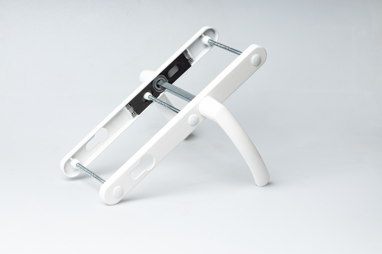 Дверна ручка для пвх дверей універсальна (Дверний гарнітур підпружинений) Astex ANTEY DHS 92/26/16 Білий RAL 9016 Універсальний