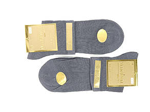 Чоловічі середні шкарпетки Marjinal, літні бавовна без шва, класичны однотонні, розмір 40-45, 6 пар/уп. темно-сірі
