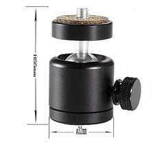 Шарнір поворотний / Кріплення для кільцевих ламп і штативів / Штативна головка з різьбленням 1/4 і 3/8, фото 4