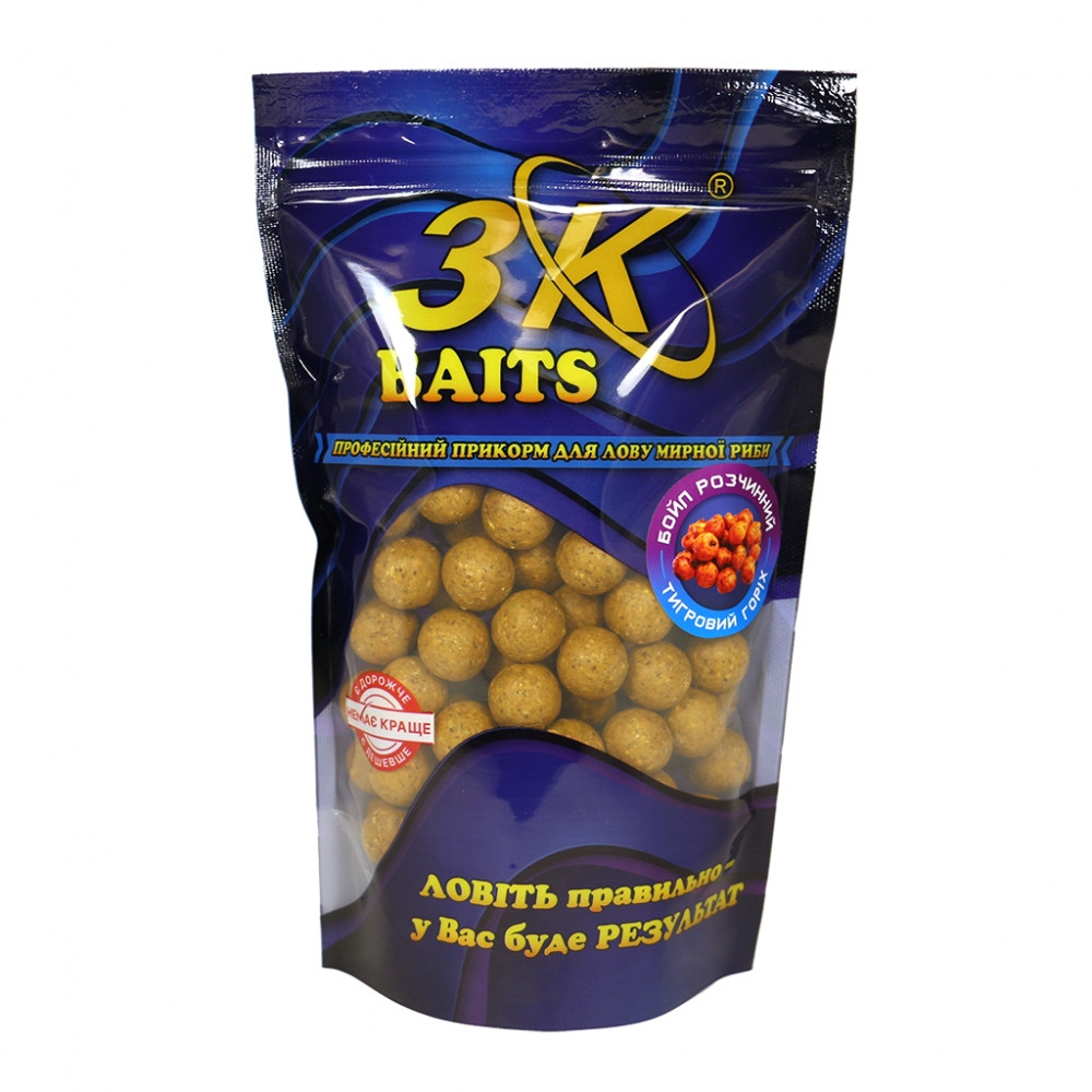 Бойл 3KBaits розчинний пиляльний Тигровий горіх 16 мм 400 г (3KB1604)