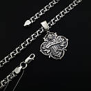 Срібна цепочка чоловіча та кулон Козак Характерник. Підвіска козака з гербом і ланцюг на шию. Срібло 925, фото 9