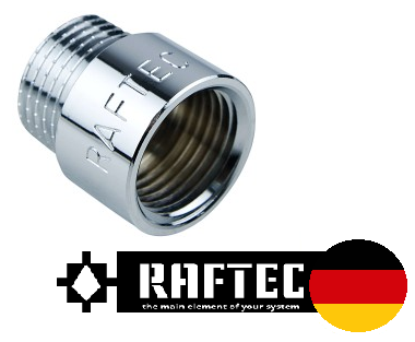 Подовжувач латунний 100 мм RAFTEC (1/2") хром UHL01.100