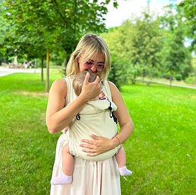 Май-слінг із льону від народження до 36 місяців Univеrsal Coolbabka Бежевий