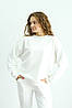 Світшот жіночий оверсайз турецька тринитка колір білий, фото 4
