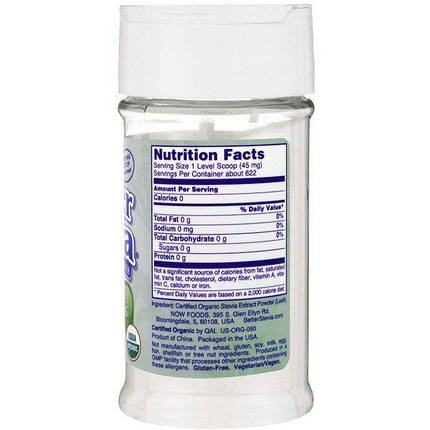 Цукрозамінник Better Stevia Extract Powder NOW Foods 28 g, фото 3