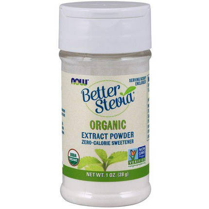 Цукрозамінник Better Stevia Extract Powder NOW Foods 28 g, фото 1