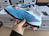 Eur35-45 бутсы Nike Phantom GX Elite DF FG Blast Baltic Blue/Pink мужские женские футбольные водонепроницаемые