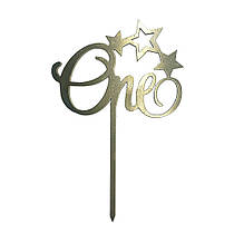 Топер з ХДФ "One" зірки золото