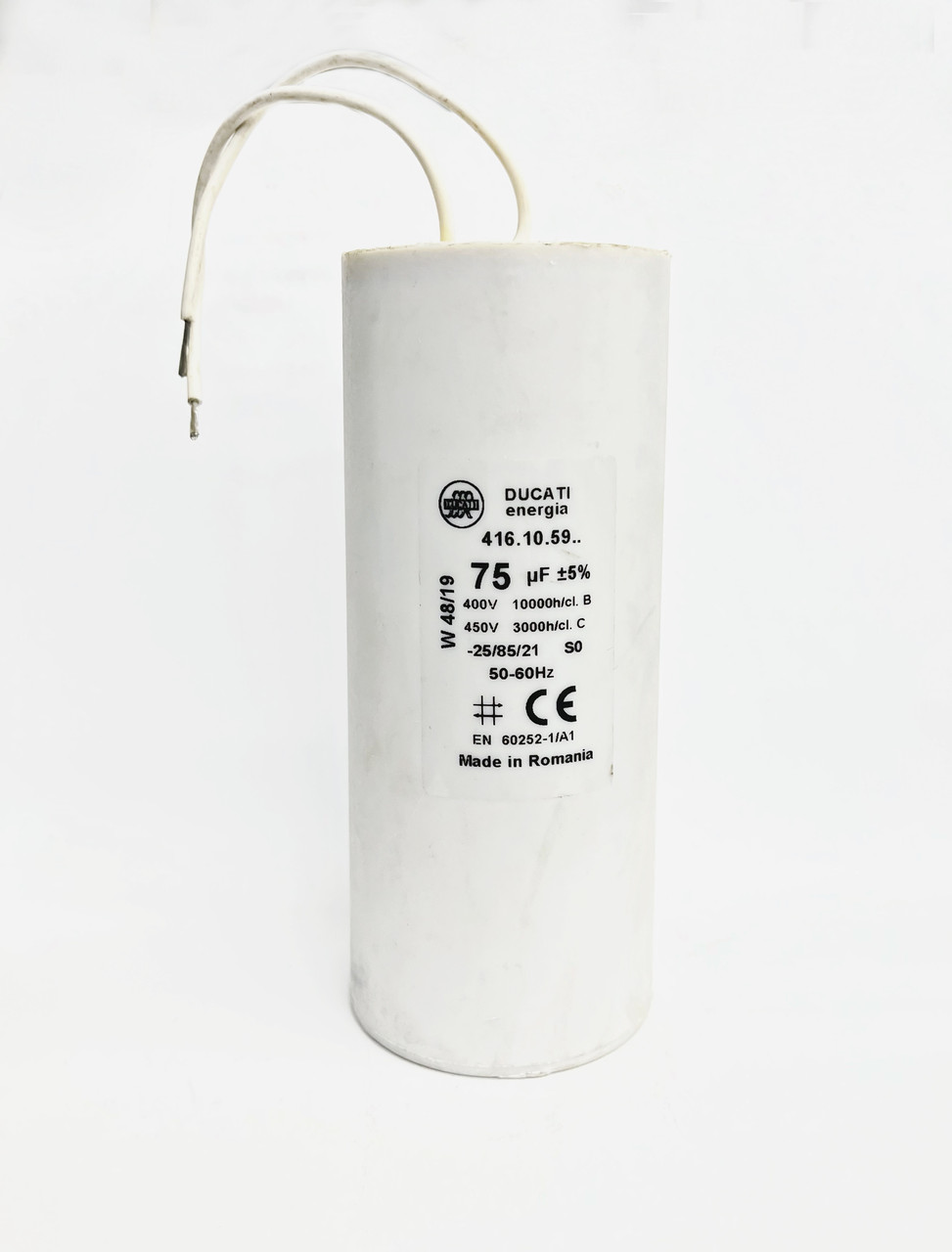 Пусковий конденсатор 75 F (75 МкФ, клеми)