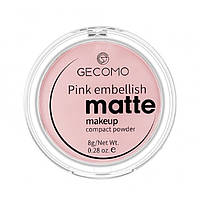 Пудра матовая полупрозрачная Gecomo Matte Powder, компактная пудра для макияжа, розовый