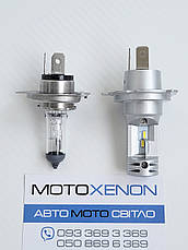 Світлодіодна LED лед лампа Н4 (HS1, PX43t) для мотоцикла компактна як галогенка BAXSTER SE Plus 1шт., фото 2