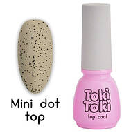 Топ для ногтей без липкого слоя Toki-Toki Mini Dot Top, 5 мл, маленькие черные частички