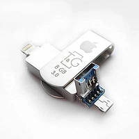 Флешка T&G 007 8GB micro USB+Lightning 3.0 металева