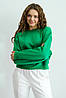 Світшот жіночий середня довжина турецька тринитка колір зелений, фото 5
