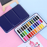 Набір художніх акварельних фарб Bianyo у металевому пеналі, 36 кольорів + пензлик, фото 4