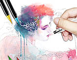 Набір акварельних маркерів Worison 48 кольорів + два пензлики (YV-MWP040), фото 8