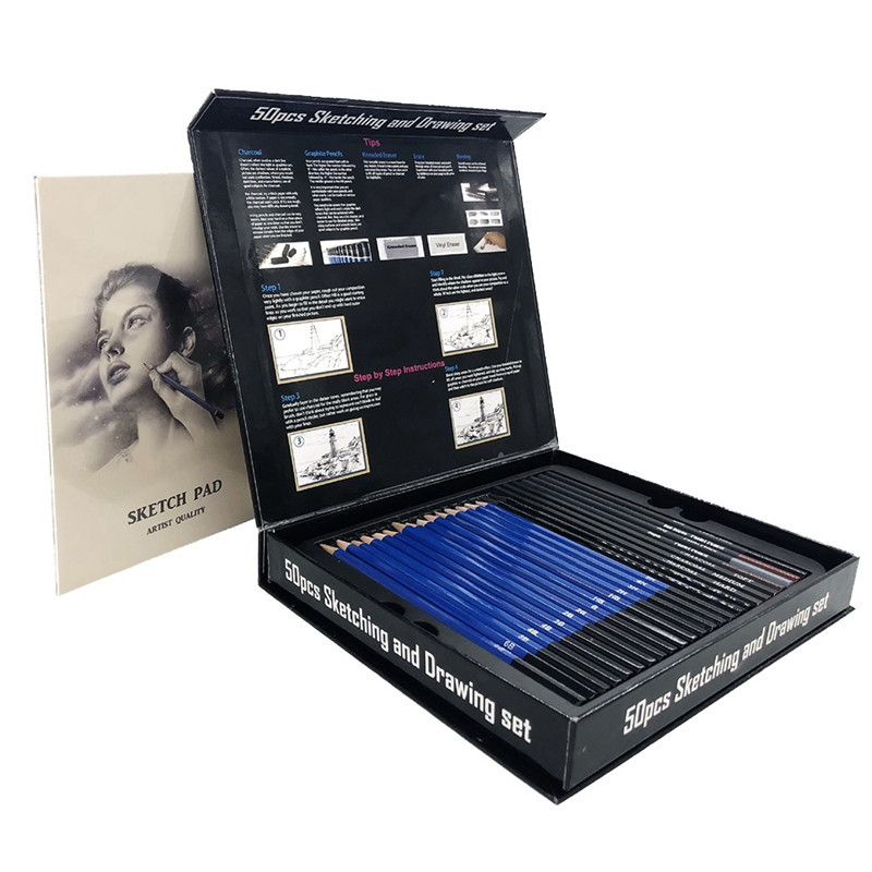 Художній набір для малювання та ескізів Yover 50 предметів (YW-PMN50), фото 1