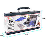 Подарунковий художній набір для малювання та ескізів Yover в дерев`яній коробці 60 предметів (YW-AW060), фото 4