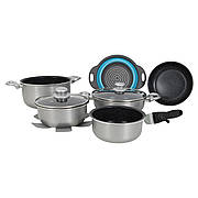 Набір посуду Gimex Cookware Set induction 9 предметів Silver (6977226)