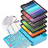 Преміум -набір акварельних олівців KALOUR 120 кольорів метал пеналі, фото 8