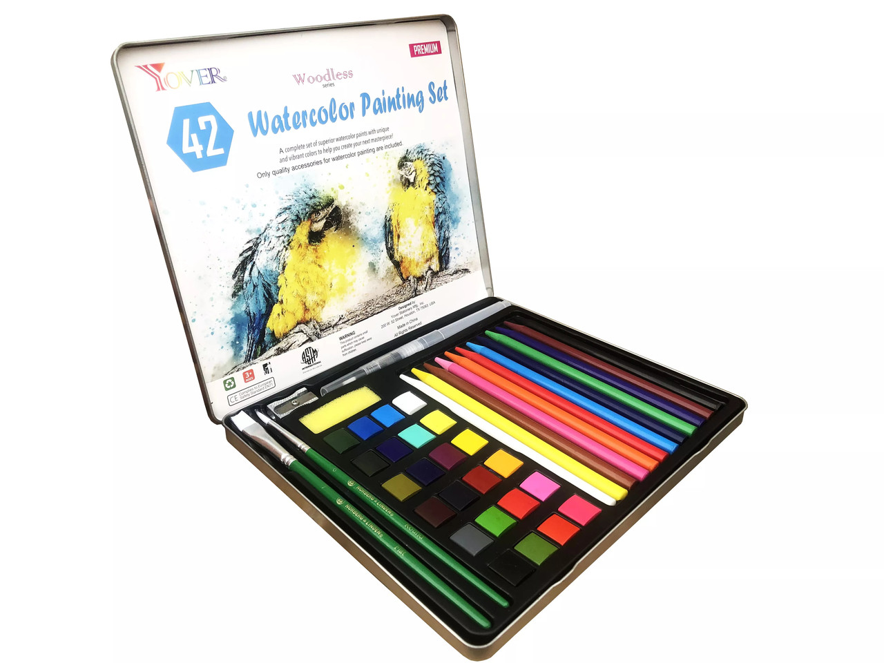Художній набір YOVER для малювання аквареллю з 42 предметів, фото 1