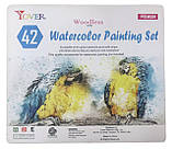 Художній набір YOVER для малювання аквареллю з 42 предметів, фото 2